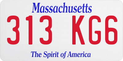 MA license plate 313KG6