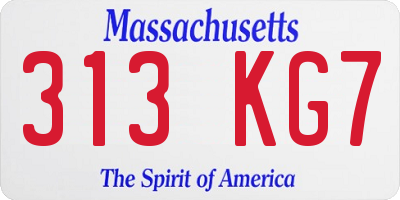 MA license plate 313KG7