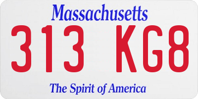 MA license plate 313KG8