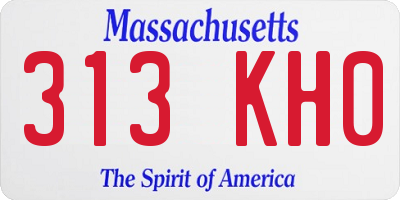 MA license plate 313KH0