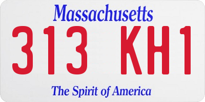 MA license plate 313KH1