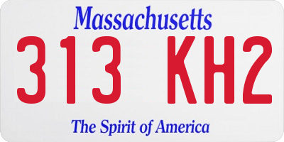 MA license plate 313KH2