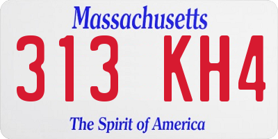 MA license plate 313KH4