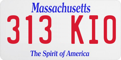 MA license plate 313KI0