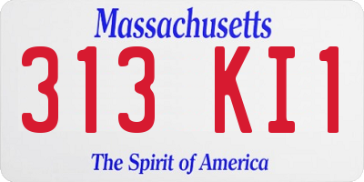 MA license plate 313KI1