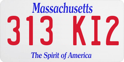 MA license plate 313KI2
