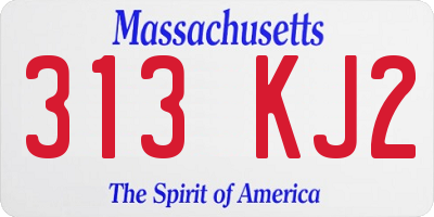 MA license plate 313KJ2