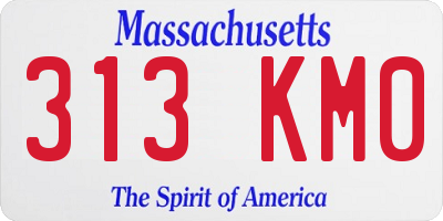 MA license plate 313KM0
