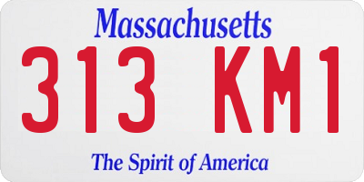 MA license plate 313KM1