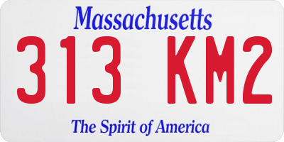 MA license plate 313KM2
