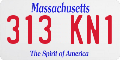 MA license plate 313KN1