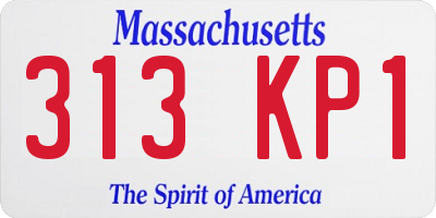 MA license plate 313KP1