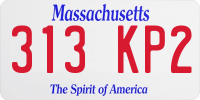 MA license plate 313KP2