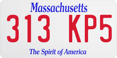 MA license plate 313KP5