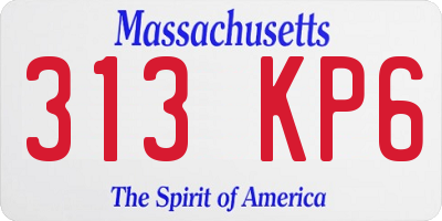 MA license plate 313KP6