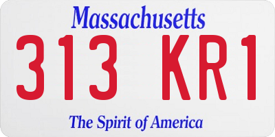 MA license plate 313KR1
