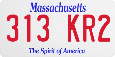 MA license plate 313KR2