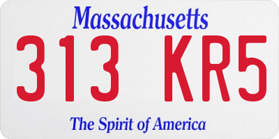 MA license plate 313KR5