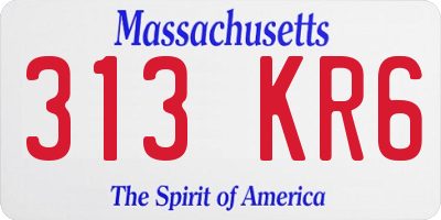 MA license plate 313KR6