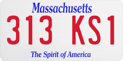 MA license plate 313KS1