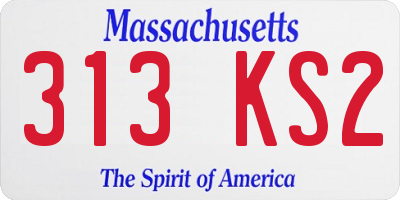 MA license plate 313KS2