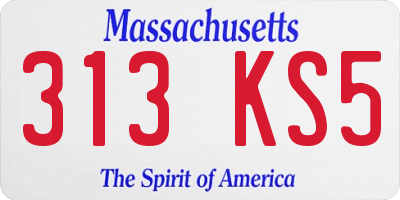 MA license plate 313KS5