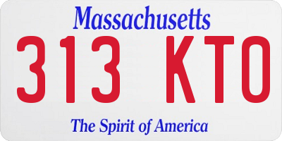 MA license plate 313KT0