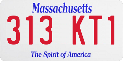 MA license plate 313KT1