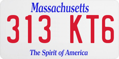 MA license plate 313KT6