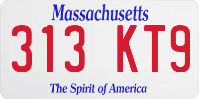 MA license plate 313KT9