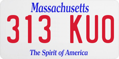 MA license plate 313KU0