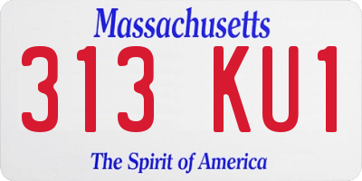 MA license plate 313KU1