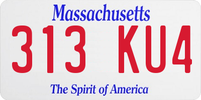 MA license plate 313KU4