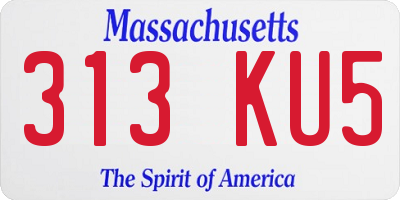 MA license plate 313KU5