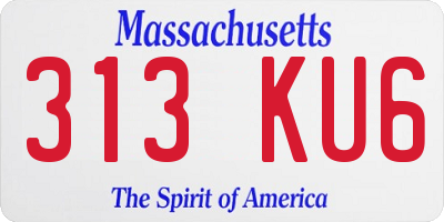 MA license plate 313KU6