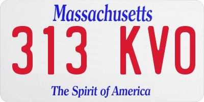 MA license plate 313KV0