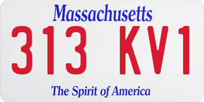 MA license plate 313KV1