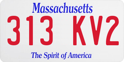 MA license plate 313KV2