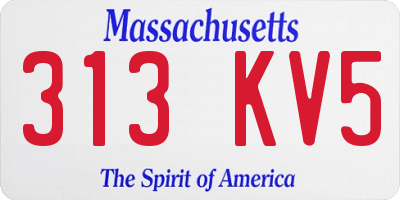 MA license plate 313KV5