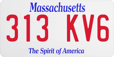 MA license plate 313KV6