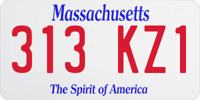 MA license plate 313KZ1