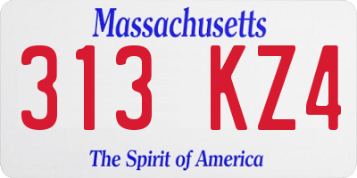 MA license plate 313KZ4