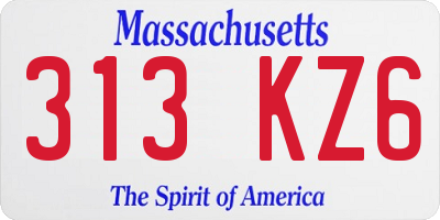 MA license plate 313KZ6