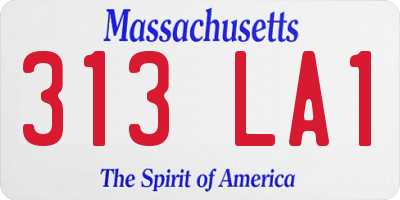 MA license plate 313LA1