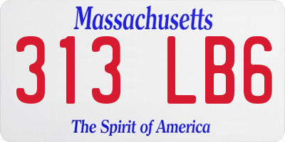 MA license plate 313LB6