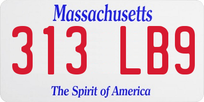 MA license plate 313LB9