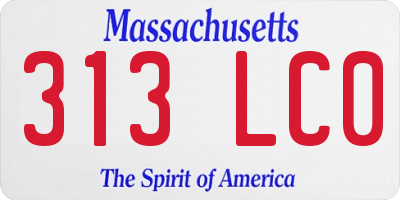 MA license plate 313LC0
