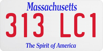 MA license plate 313LC1