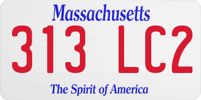 MA license plate 313LC2