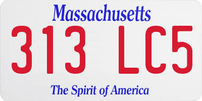MA license plate 313LC5